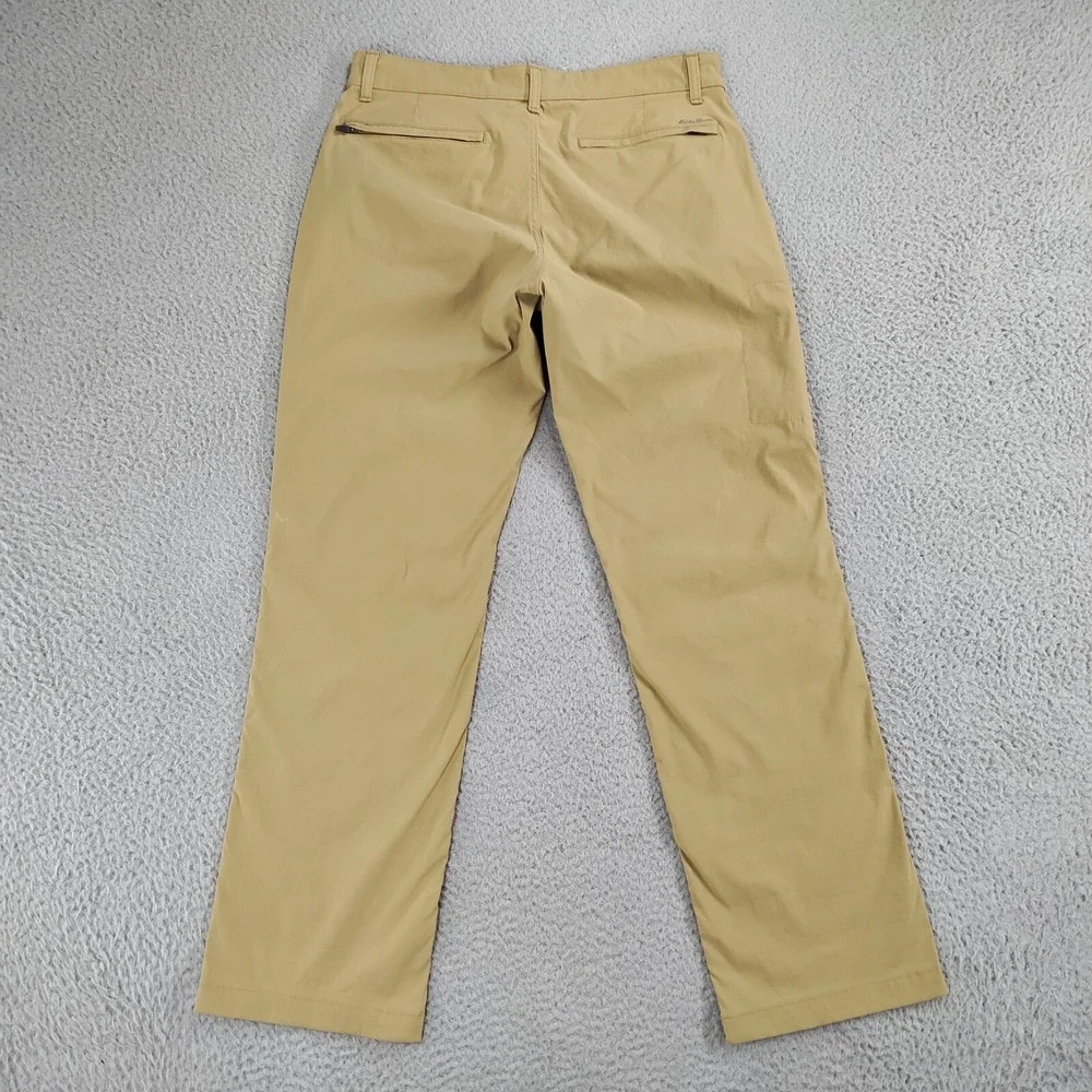 Eddie Bauer Pants Mens 33x32 Tan Travex Tech Mid-Rise Straight Leg Stretch Chino
